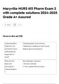 Maryville NURS 615 Pharm Exam 2 with complete solutions 2024-2025 Grade A&plus; Assured