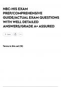 NBC-HIS EXAM PREP&sol;COMPREHENSIVE GUIDE&sol;ACTUAL EXAM QUESTIONS WITH WELL DETAILED ANSWERS&sol;GRADE A&plus; ASSURED