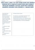 HESI LEVEL 2 &lpar;NSG 170&rpar; TEST BANK EXAM 2025 NEWEST  VERSION WITH COMPLETE QUESTIONS AND CORRECT  DETAILED ANSWERS ACTUAL EXAM WITH VERIFIED  ANSWERS ASSURED PASS GRADED A&plus; BRAND NEW&excl;&excl; 