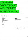 LMR &ndash; PMHNP BOARD STUDY SET WITH COMPLETE VERIFIED SOLUTIONS&period;