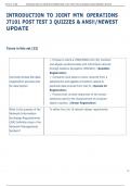 INTRODUCTION TO JOINT MTN OPERATIONS  JT101 POST TEST 3 QUIZZES & ANS&excl;&excl;&sol;NEWEST  UPDATE