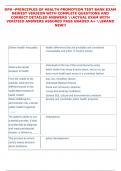 DPH -PRINCIPLES OF HEALTH PROMOTION TEST BANK EXAM  NEWEST VERSION WITH COMPLETE QUESTIONS AND  CORRECT DETAILED ANSWERS ACTUAL EXAM WITH  VERIFIED ANSWERS ASSURED PASS GRADED A&plus; BRAND  NEW&excl;&excl;