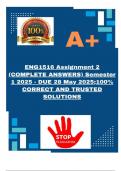 ENG1516 Assignment 2 &lpar;COMPLETE ANSWERS&rpar; Semester 1 2025 - DUE 28 May 2025&semi;100&percnt; CORRECT AND TRUSTED SOLUTIONS