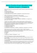 Dance Practice Exam Questions And Verified Answers &vert; Graded A&plus;