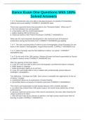 Dance Exam One Questions With 100&percnt; Solved Answers