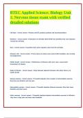 BTEC Applied Science Biology Unit 1 Nervous tissue exam with verified detailed solutions 