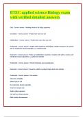 BTEC applied science Biology exam &lpar;132 questions&rpar; with verified detailed answers