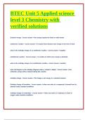 BTEC Unit 5 Applied science level 3 Chemistry with verified solutions