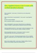 Btec Applied Science Unit 3 exam &lpar;143 questions&rpar; with verified detailed solutions