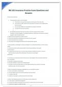INS 101 Insurance Practice Exam Questions and Answers