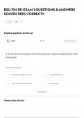 BSU FIN 101 EXAM 1 QUESTIONS & ANSWERS  SOLVED 100&percnt; CORRECT&excl;&excl;