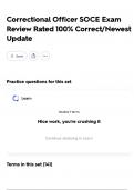 Correctional Officer SOCE Exam Review Rated 100&percnt; Correct&sol;Newest Update