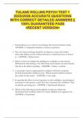TULANE ROLLINS PSYCH TEST 1  2025&sol;2026 ACCURATE QUESTIONS  WITH CORRECT DETAILED ANSWERS &vert;&vert;  100&percnt; GUARANTEED PASS  <RECENT VERSION> 