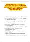 TULANE ROLLINS PSYCH TEST 2  2025&sol;2026 ACCURATE QUESTIONS  WITH CORRECT DETAILED ANSWERS &vert;&vert;  100&percnt; GUARANTEED PASS  <RECENT VERSION> 