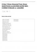 CCNA 1 FINAL EXAM&sol;ACTUAL EXAM  QUESTIONS & ANSWERS RATED 100&percnt;  CORRECT&sol;GRADE A&plus; ASSURED