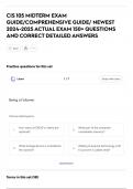 CIS 105 MIDTERM EXAM  GUIDE&sol;COMPREHENSIVE GUIDE&sol; NEWEST  2024-2025 ACTUAL EXAM 150&plus; QUESTIONS  AND CORRECT DETAILED ANSWERS