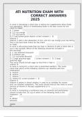 ATI NUTRITION EXAM WITH CORRECT ANSWERS 2025&period;