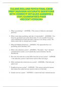TULANE ROLLINS PSYCH FINAL EXAM  PREP 2025&sol;2026 ACCURATE QUESTIONS  WITH CORRECT DETAILED ANSWERS &vert;&vert;  100&percnt; GUARANTEED PASS  <RECENT VERSION> 