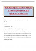 BPA Banking and Finance&comma; Banking & Finance &lpar;BPA&rpar; Exam 2025 Questions and Answers