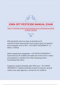 IOWA 3OT PESTICIDE MANUAL EXAM QUESTIONS WITH GUARANTEED ACCURATE ANSWERS &vert;VERIFIED