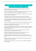Home Health Aide Exam Questions And Answers Already Graded A&plus;