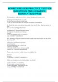 HOMECARE AIDE PRACTICE TEST 006 QUESTIONS AND ANSWERS &vert; GUARANTEED PASS