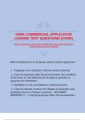 IOWA COMMERCIAL APPLICATOR LICENSE TEST QUESTIONS (CORE) WITH GUARANTEED ACCURATE ANSWERS