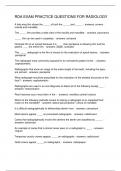 RDA EXAM PRACTICE QUESTIONS FOR RADIOLOGY