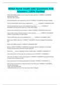 HOSA Home health aide Questions And Answers &vert; 100&percnt; Verified
