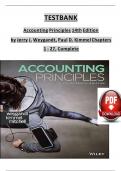 TEST BANK For Accounting Principles&comma; 14th Edition by Jerry J&period; Weygandt&comma; Paul D&period; Kimmel&comma; Verified Chapters 1 - 27&comma; Complete Newest Version
