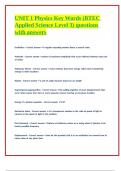 UNIT 1 Physics Key Words &lpar;BTEC Applied Science Level 3&rpar; questions with answers