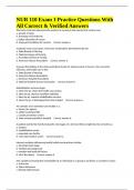 NUR 110 Exam 1 Practice Questions With All Correct & Verified Answers