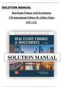  Solutions Manual for Real Estate Finance and Investments 17th International Edition &lpar;Jeffrey Fisher&rpar; &vert; CompleteChapters 1&ndash;22