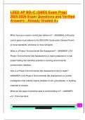 LEED AP BD&plus;C &lpar;GBES Exam Prep&rpar;  2025&sol;2026 Exam Questions and Verified  Answers &vert; Already Graded A&plus; 