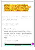 LEED AP EXAM PACKAGE DEAL QUESTIONS AND VERIFIED DETAILED ANSWERS &vert; 100&percnt; GUARANTEED PASS &vert; ALREADY GRADED A&plus;