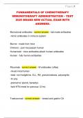FUNDAMENTALS OF CHEMOTHERAPY  IMMUNOTHERAPY ADMINISTRATION &ndash; TEST  2025 BRAND NEW ACTUAL EXAM WITH  ANSWERS&period;