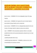 BARIUM ENEMA 2025 QUESTIONS&vert;  WITH ALREADY SOLVED CORRECTLY  ANSWERS&excl;&excl; &vert; ASSURED SUCCESS 