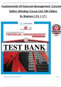 Fundamentals of Financial Management &lpar;Concise 10th Edition&rpar; &ndash; Brigham & Houston &ndash; Test Bank &ndash; Complete Exam Prep for Finance Students