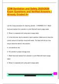 CDM Sanitation and Safety 2025&sol;2026  Exam Questions and Verified Answers &vert;  Already Graded A&plus;