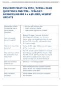   FMS CERTIFICATION EXAM&sol;ACTUAL EXAM  QUESTIONS AND WELL DETAILED  ANSWERS&sol;GRADE A&plus; ASSURED&sol;NEWEST  UPDATE 