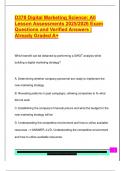 D378 Digital Marketing Science&colon; All  Lesson Assessments 2025&sol;2026 Exam  Questions and Verified Answers &vert;  Already Graded A&plus; 