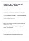 UNL CYAF 222 Final Exam correctly answered already passed