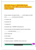 ECO4223 Exam 2 2025&sol;2026 Exam  Questions with 100&percnt; Correct Answers &vert;  Latest Update 