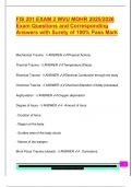 FIS 201 EXAM 2 WVU MOHR 2025&sol;2026  Exam Questions and Corresponding  Answers with Surety of 100&percnt; Pass Mark 