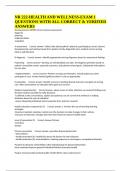 NR 222-HEALTH AND WELLNESS-EXAM 1 QUESTIONS WITH ALL CORRECT & VERIFIED ANSWERS