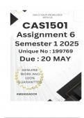 CAS1501 Assignment 6 (PORTFOLIO COMPLETE ANSWERS) Semester 1 2025 (199769) - DUE 20 May 2025