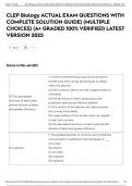 CLEP Biology ACTUAL EXAM QUESTIONS WITH COMPLETE SOLUTION GUIDE&rpar; &lpar;MULTIPLE CHOICES&rpar; &lpar;A&plus; GRADED 100&percnt; VERIFIED&rpar; LATEST VERSION 2025