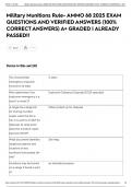Military Munitions Rule- AMMO 68 2025 EXAM QUESTIONS AND VERIFIED ANSWERS &lpar;100&percnt; CORRECT ANSWERS&rpar; A&plus; GRADED &vert; ALREADY PASSED&excl;&excl;