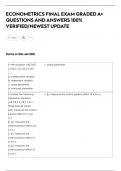 ECONOMETRICS FINAL EXAM GRADED A&plus;  QUESTIONS AND ANSWERS 100&percnt;  VERIFIED&sol;NEWEST UPDATE
