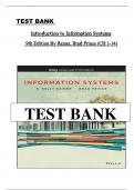 Test Bank  Introduction to Information Systems  9th Edition &vert; Kelly Rainer &vert; Complete  &lpar;Chapters 1&ndash;14 &plus; Technology Guides&rpar;
